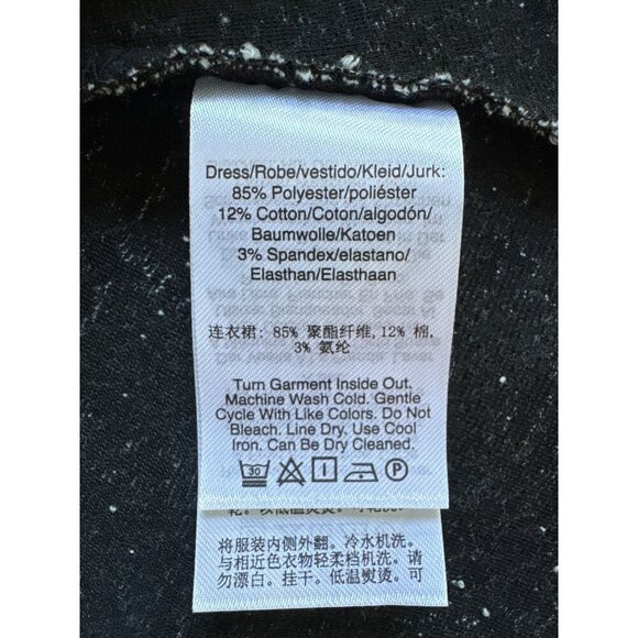 DKNY NWT $139 Flounce-Sleeve Fit & Flare Dress, Black Ivory Women's Size 16 - Picture 12 of 12